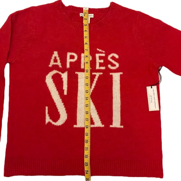 Cupcakes and Cashmere Women's Apres Ski Sweater Vibrant Red w/White Text Size L - Picture 10 of 10